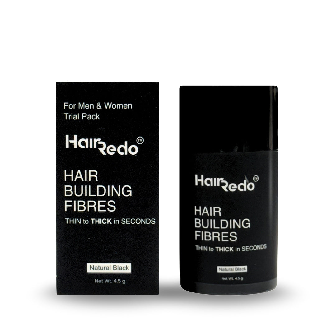 Pure Keratin Hair Fibers 4.5g Trial Pack | Instant Hair Thickening | No Root Blockage | 100% Water Soluble & Sweat Resistant