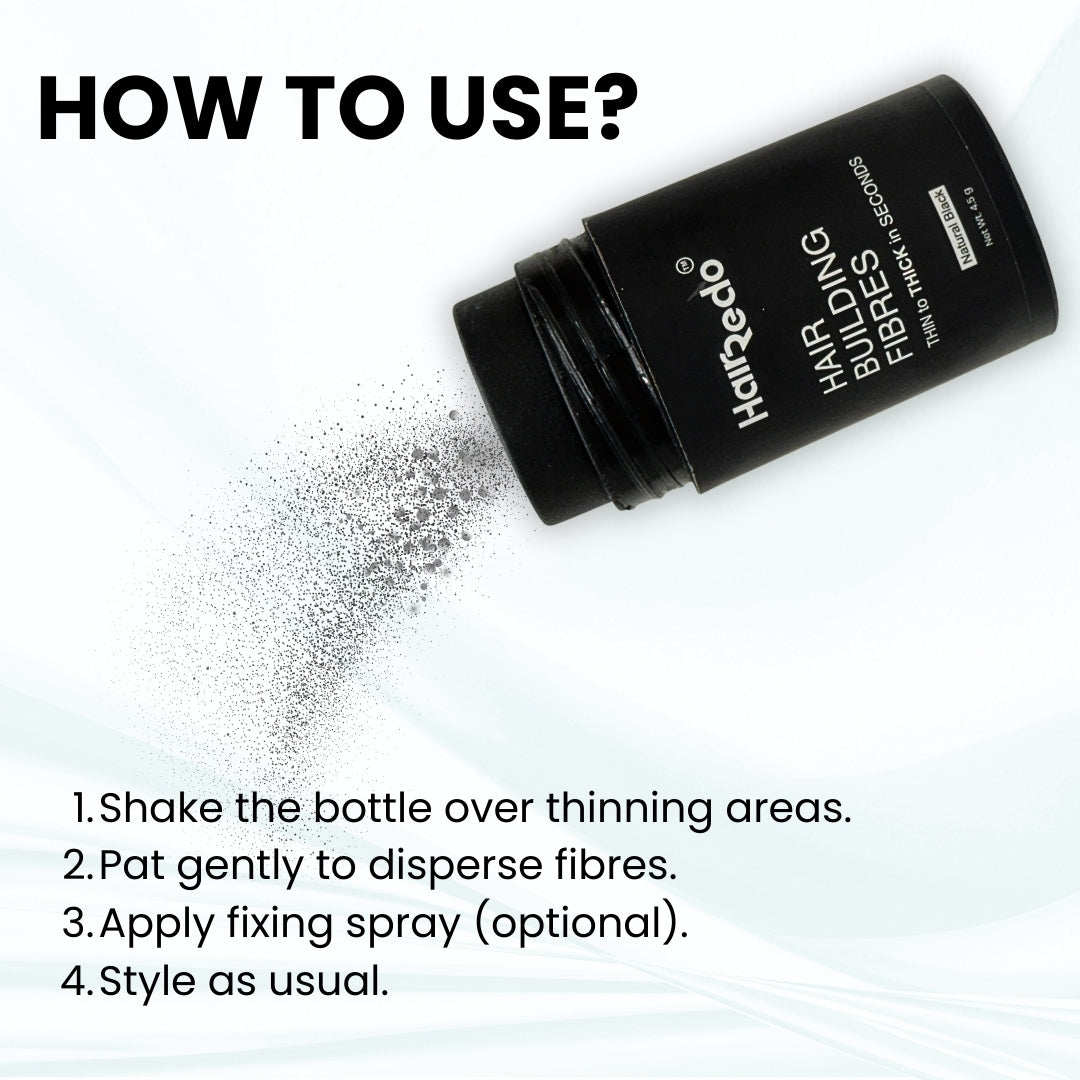 Pure Keratin Hair Fibers 4.5g Trial Pack | Instant Hair Thickening | No Root Blockage | 100% Water Soluble & Sweat Resistant