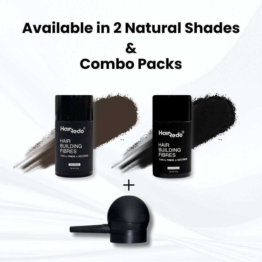 Pure Keratin Hair Fibers 4.5g Trial Pack | Instant Hair Thickening | No Root Blockage | 100% Water Soluble & Sweat Resistant