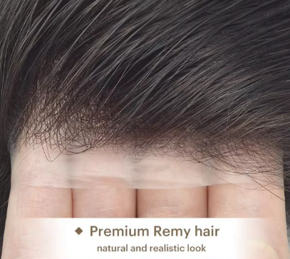 HR1 Skin Hair System for Men – 0.08mm PU Base | V-Loop Invisible Hairline + Single-Split Knots | Freestyle Natural Look | Indian Human Hair | Lightweight | Non-Surgical Hair Replacement