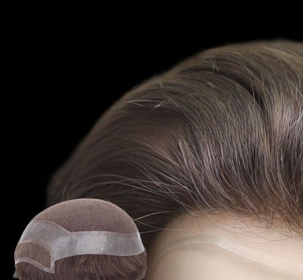 HR-HOLLYWOOD Undetectable Lace Hair System – French Lace Middle, PU Perimeter | Ideal for Hot & Humid Weather | Single-Split Knots | Indian Human Hair | Non-Surgical Hair Replacement