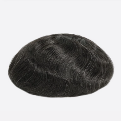 HR-HW Undetectable Lace Hair System – French Lace Middle, PU Perimeter | Ideal for Hot & Humid Weather | Single-Split Knots | Indian Human Hair | Non-Surgical Hair Replacement | Freestyle Natural Look