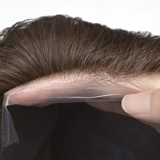 HR1 Skin Hair System for Men – 0.08mm PU Base | V-Loop Invisible Hairline + Single-Split Knots | Freestyle Natural Look | Indian Human Hair  | Lightweight | Non-Surgical Hair Replacement