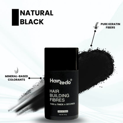 Pure Keratin Hair Fibers 4.5g Trial Pack | Instant Hair Thickening | No Root Blockage | 100% Water Soluble & Sweat Resistant