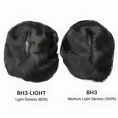 HR1 Skin Hair System for Men – 0.08mm PU Base | V-Loop Invisible Hairline + Single-Split Knots | Freestyle Natural Look | Indian Human Hair  | Lightweight | Non-Surgical Hair Replacement