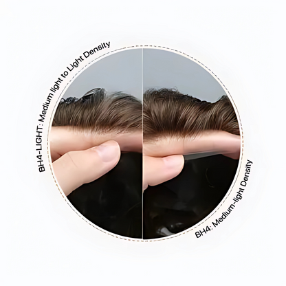 HR4 Skin Hair System for Men – 0.06mm PU Base | All-Over V-Loop Ventilation | Soft & Lightweight | Indian Human Hair | Non-Surgical Hair Replacement | Freestyle Natural Look