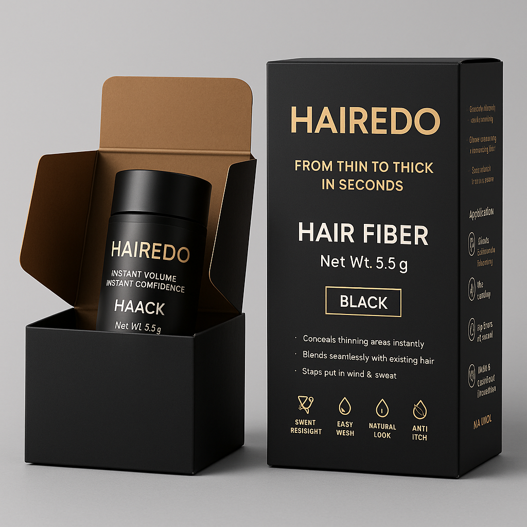 Hairedo Pure Keratin Hair Fibers 4.5g Trial Pack (Dark Brown) | Instant Hair Thickening | No Root Blockage | 100% Water Soluble & Sweat Resistant